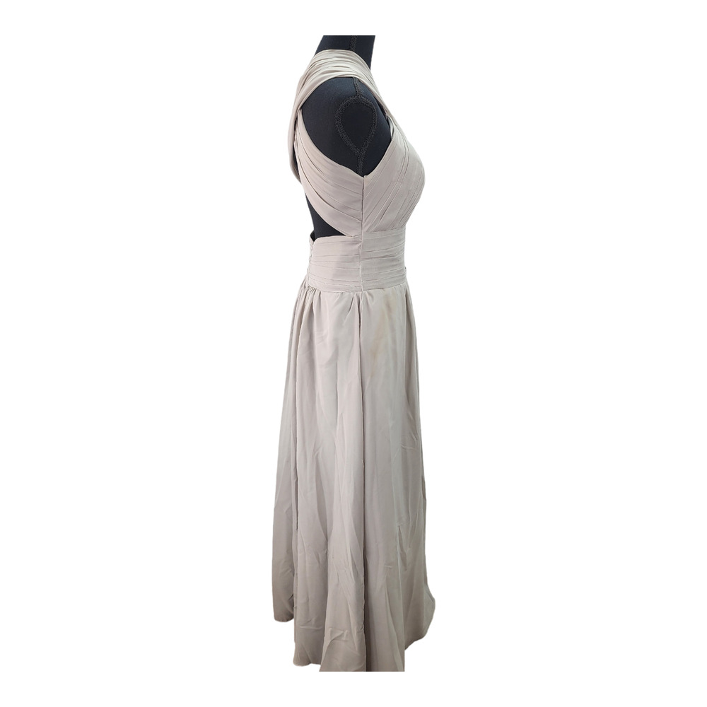 LanTing Bride Gray Halter Dress Small Lined Bridesmaid Prom Cocktail Formal READ - Picture 3 of 16